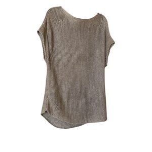 Talbots Linen Relaxed T-Shirt Tunic with Curved Hem